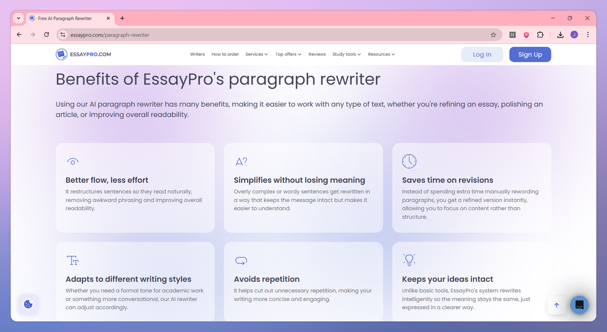 EssayPro AI Paragraph Rewriter screenshot #2