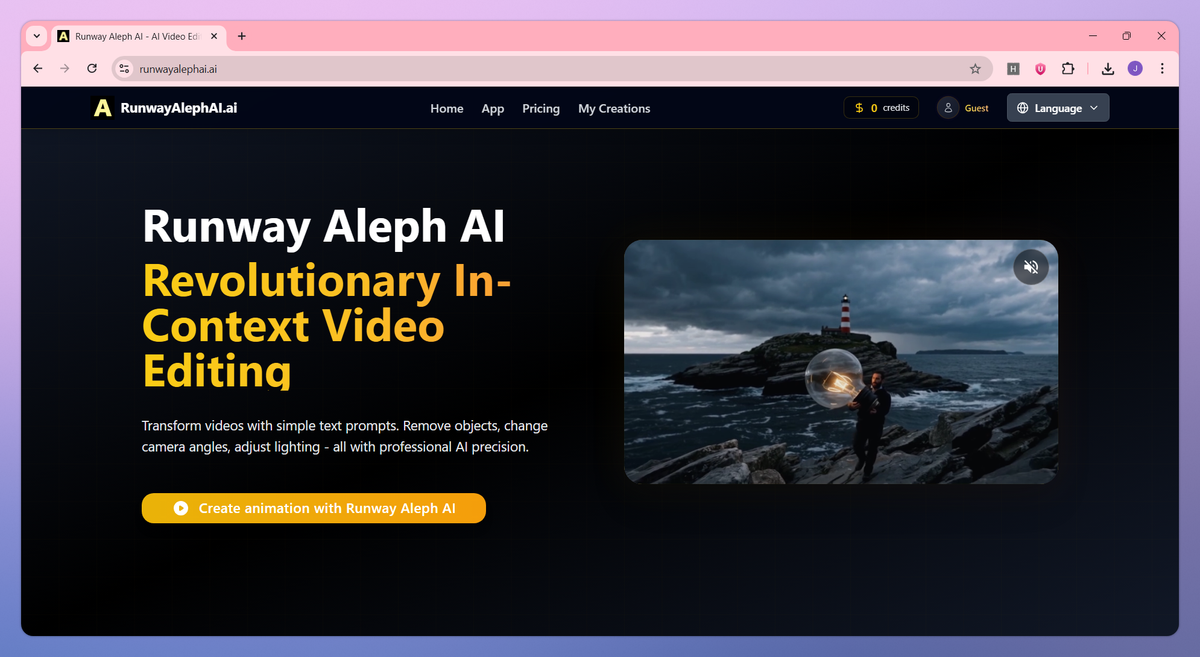 Runway Aleph AI screenshot #1