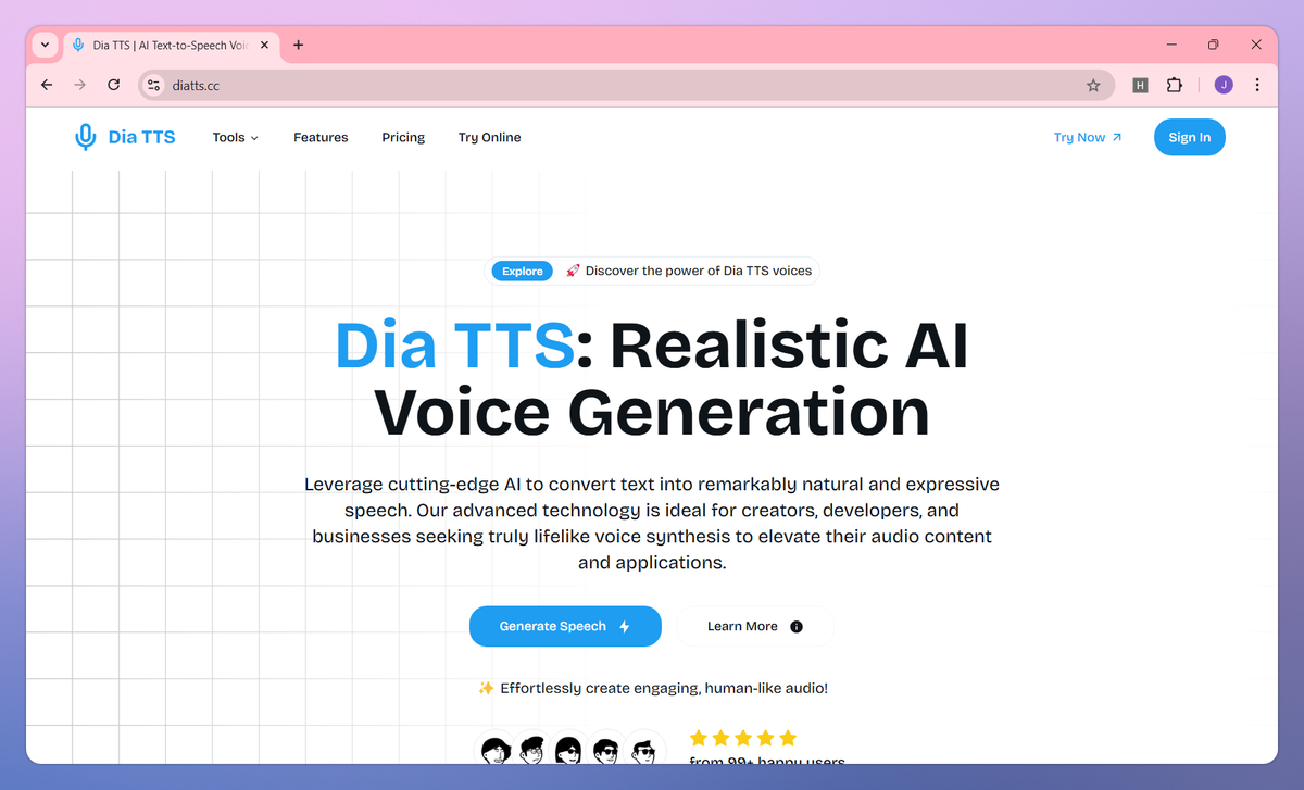 Dia TTS screenshot #1