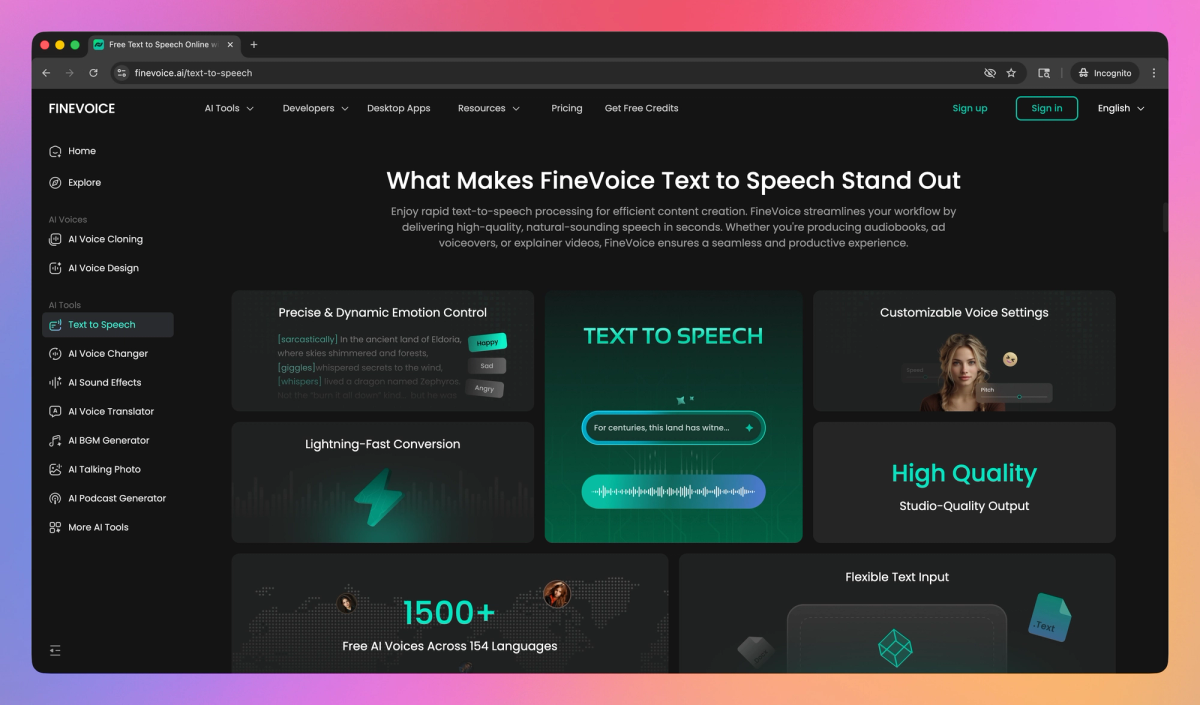 FineVoice Text to Speech screenshot #3