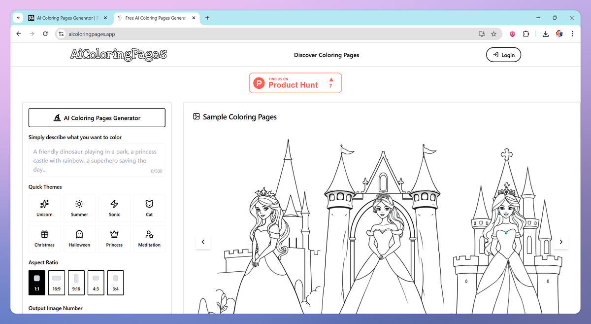 AI Coloring Pages Generator screenshot #1