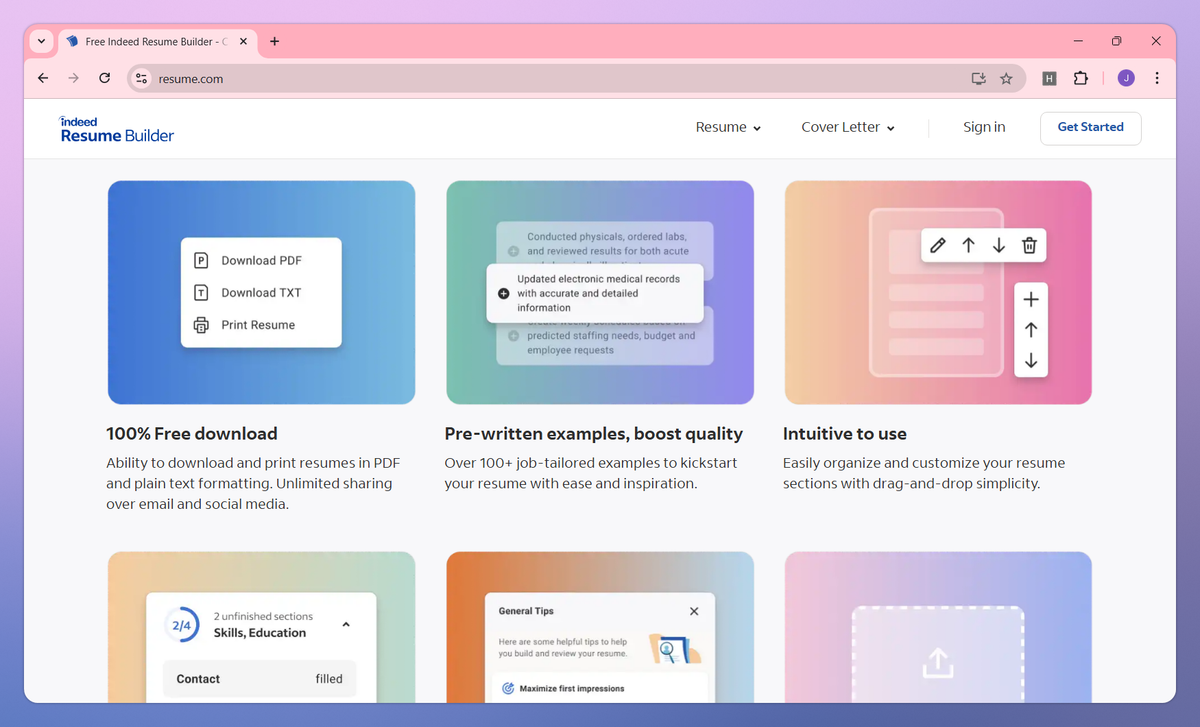 Free Indeed Resume Builder screenshot #3