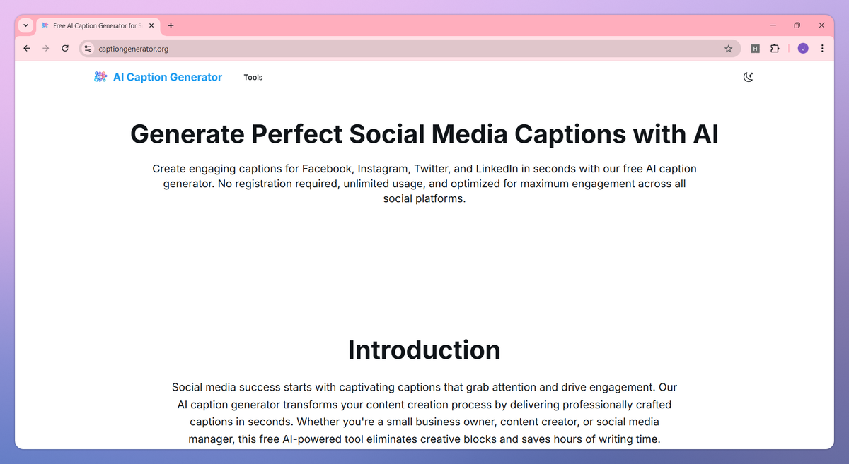 AI Caption Generator screenshot #1