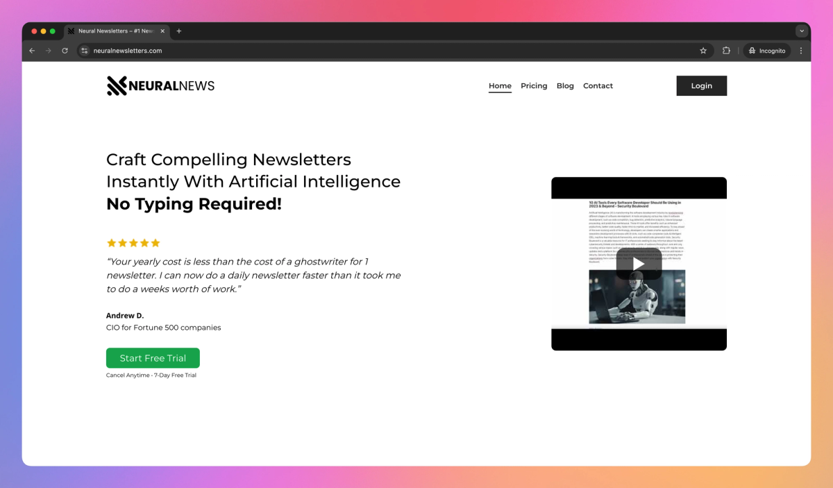 Neural Newsletters screenshot #1