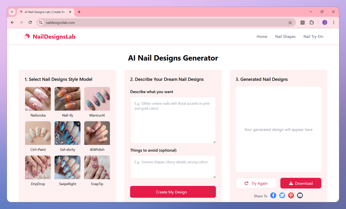 AI Nail Designs Lab screenshot #2