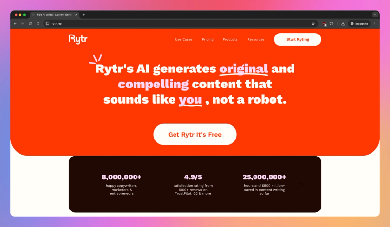 Rytr product screenshot