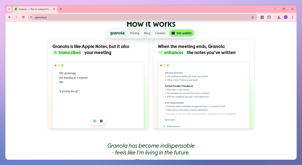 Granola screenshot #3