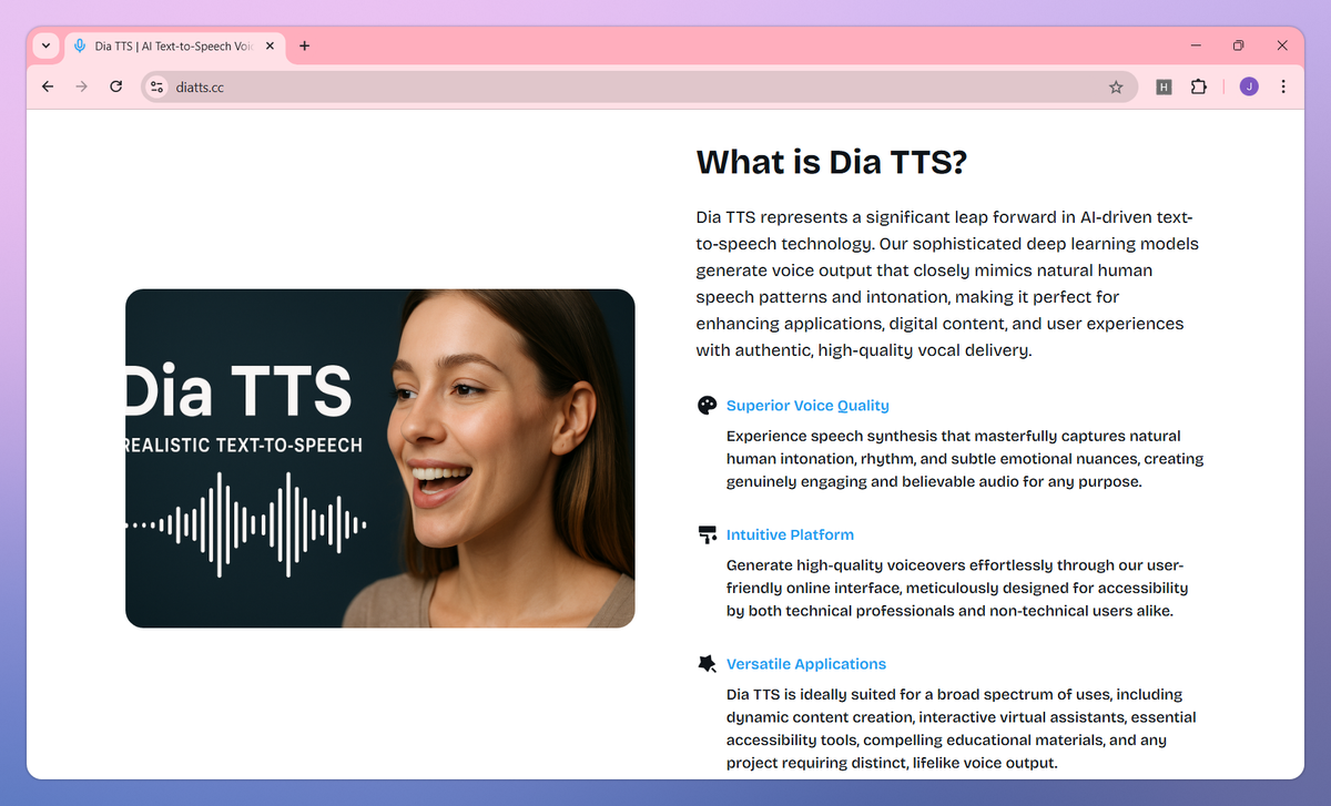 Dia TTS screenshot #3