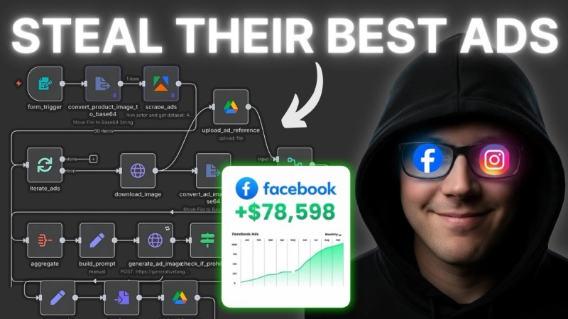 The Facebook Ad Thief Clone Competitor Ads with AI n8n Nano Banana