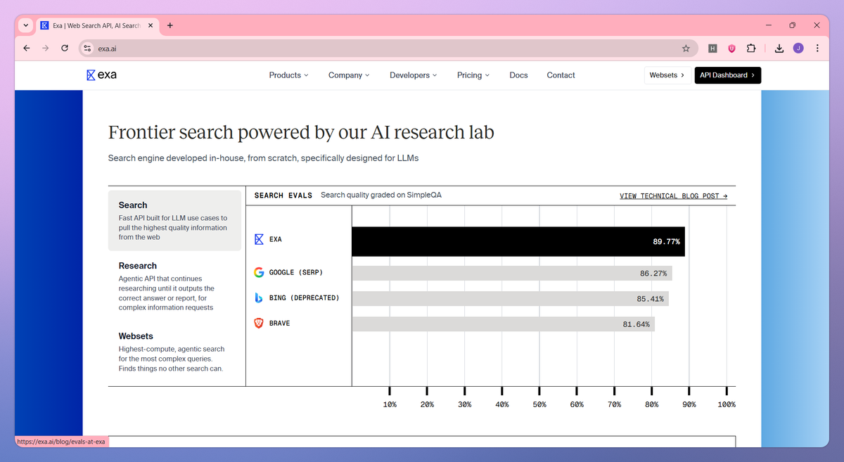 Exa screenshot #2