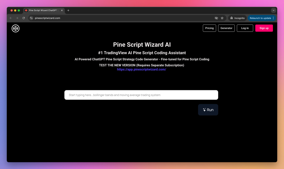 Pine Script Wizard AI screenshot #1