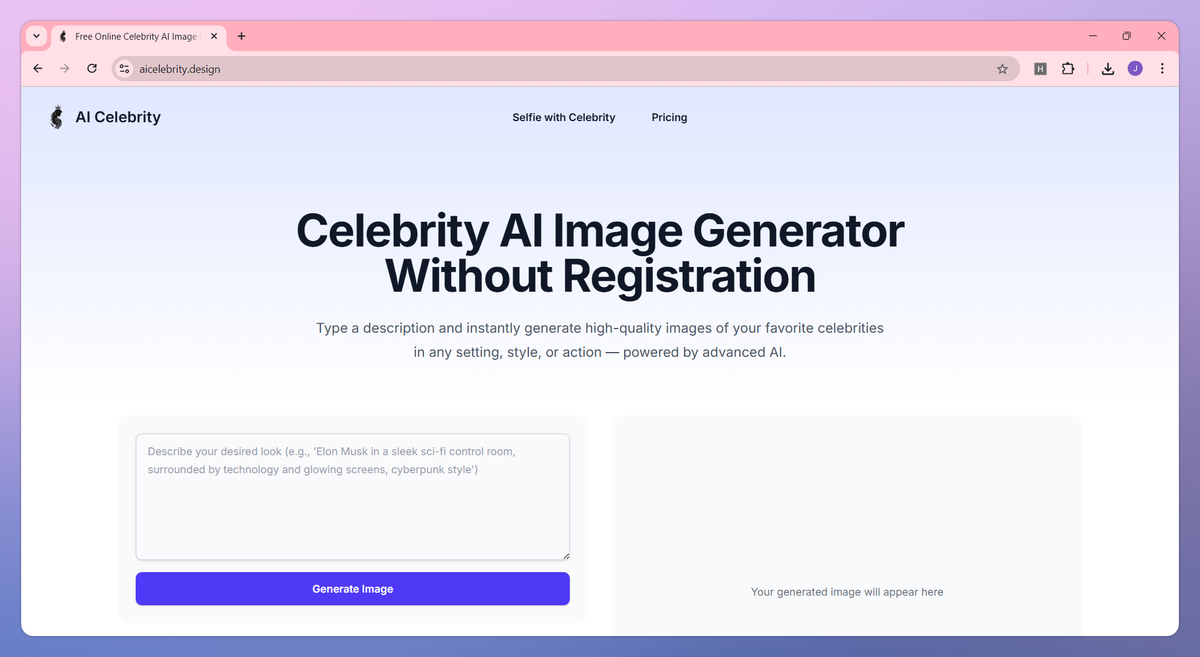 Celebrity AI Image Generator screenshot #1