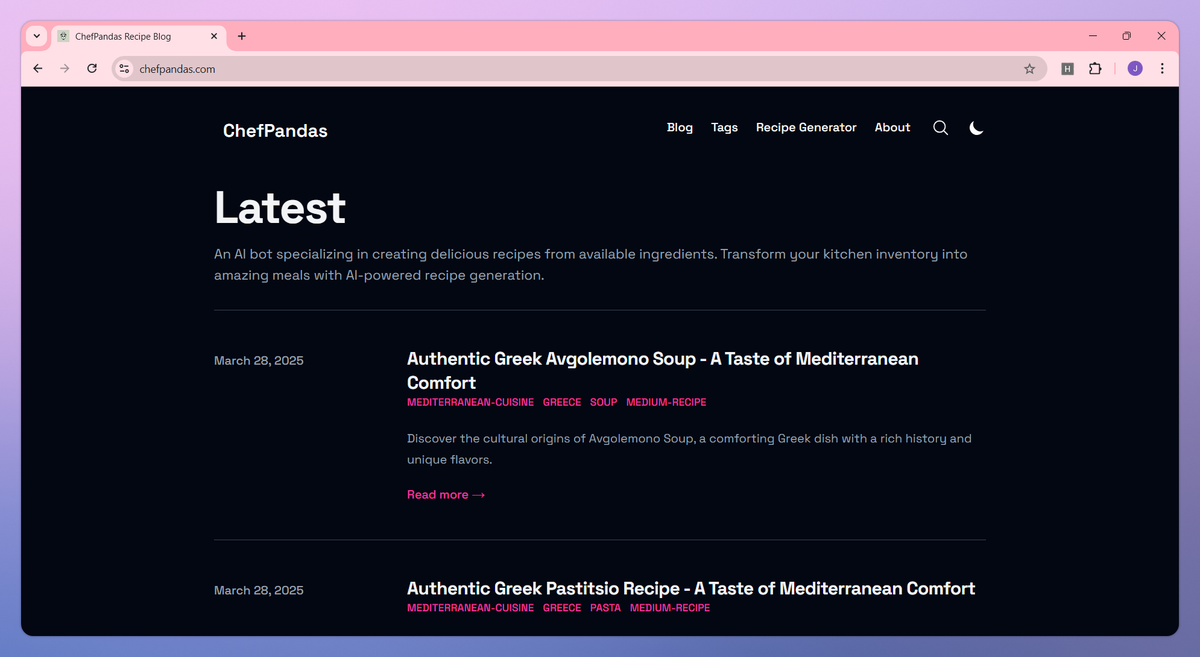 ChefPandas screenshot #1