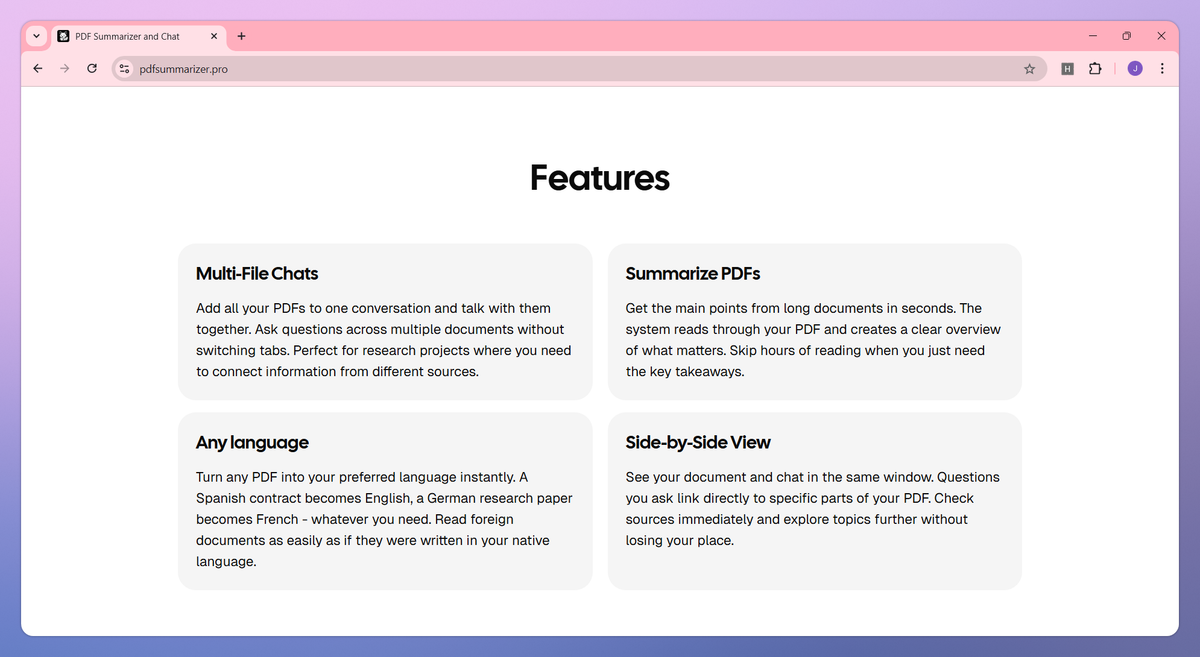 PDF Summarizer and Chat screenshot #2