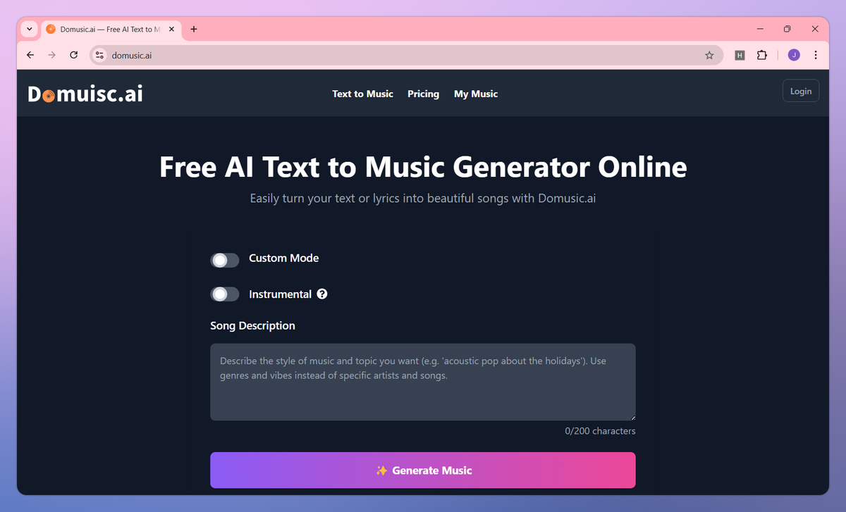 Domusic.ai screenshot #1