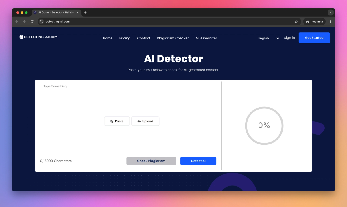 Detecting-AI.com screenshot #1