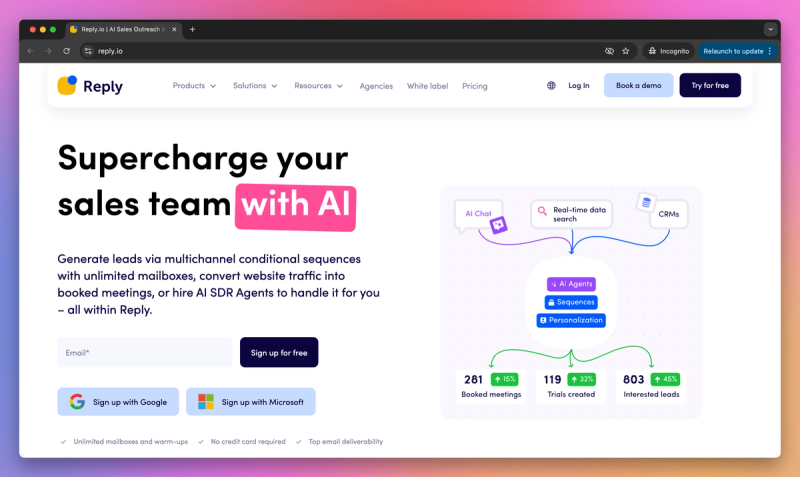 Reply.io product screenshot