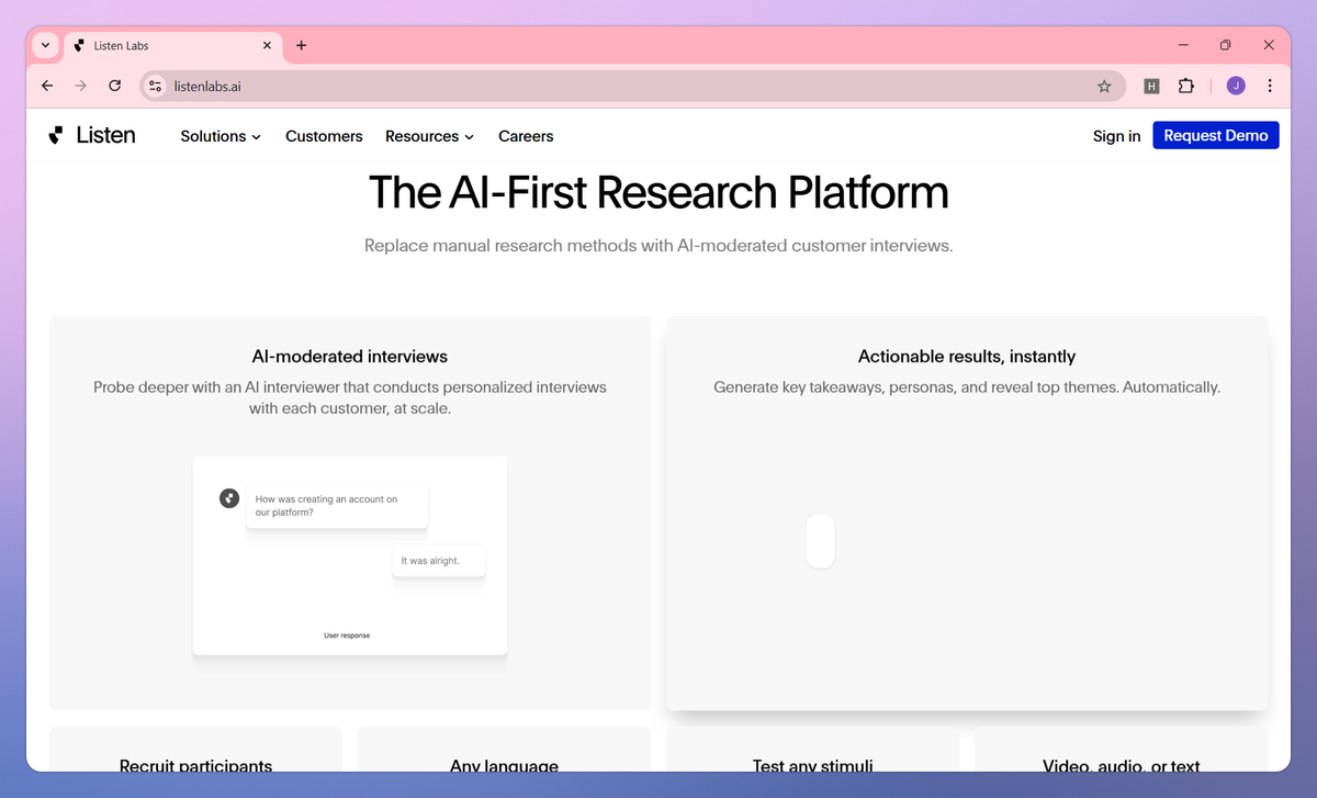 Listen Labs screenshot #3