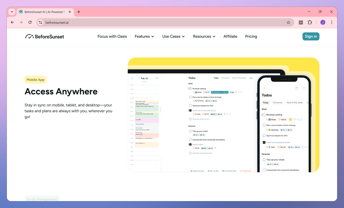 BeforeSunset AI screenshot #3