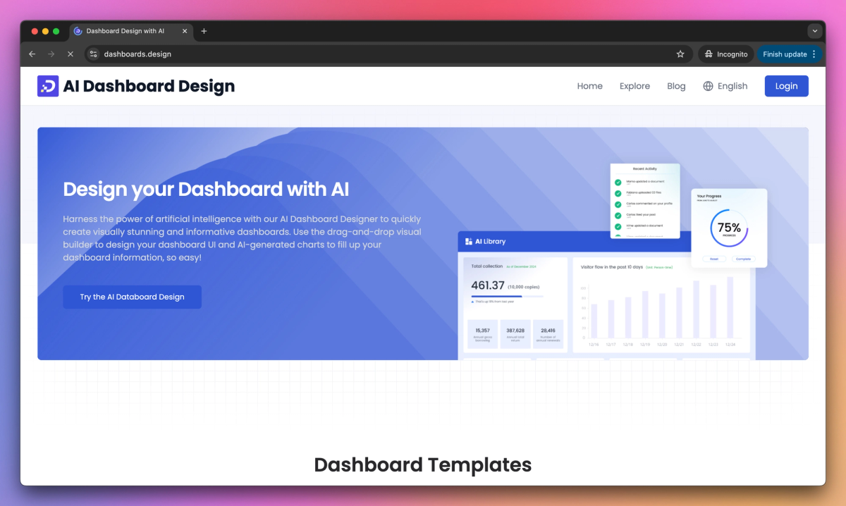 AI Dashboard Design screenshot #1