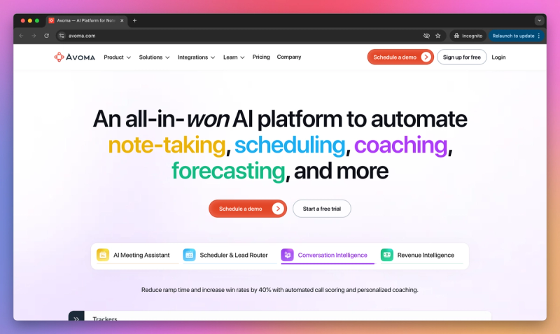 Avoma product screenshot