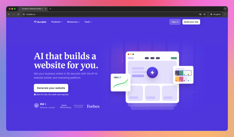 Durable product screenshot