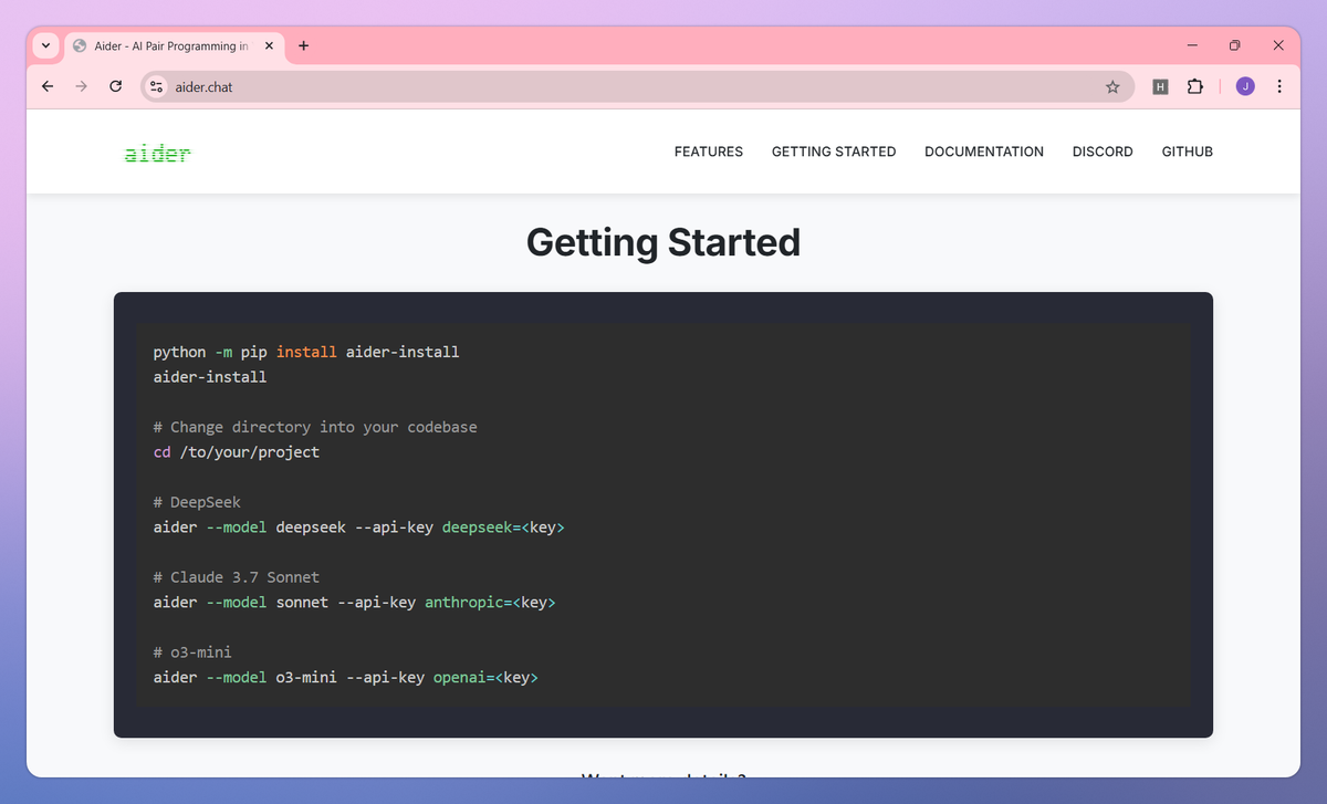 Aider screenshot #2