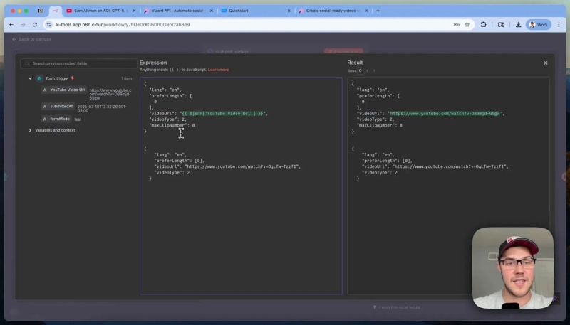 Vizard.ai API request