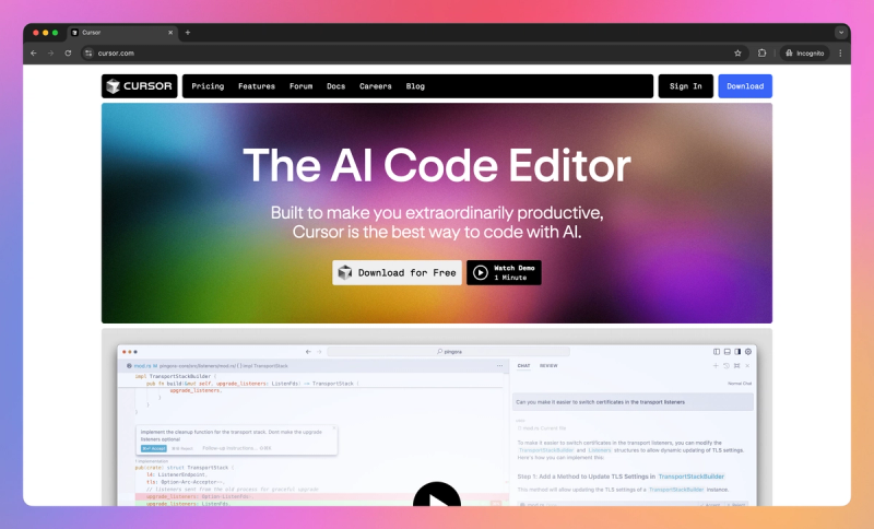 Cursor product screenshot