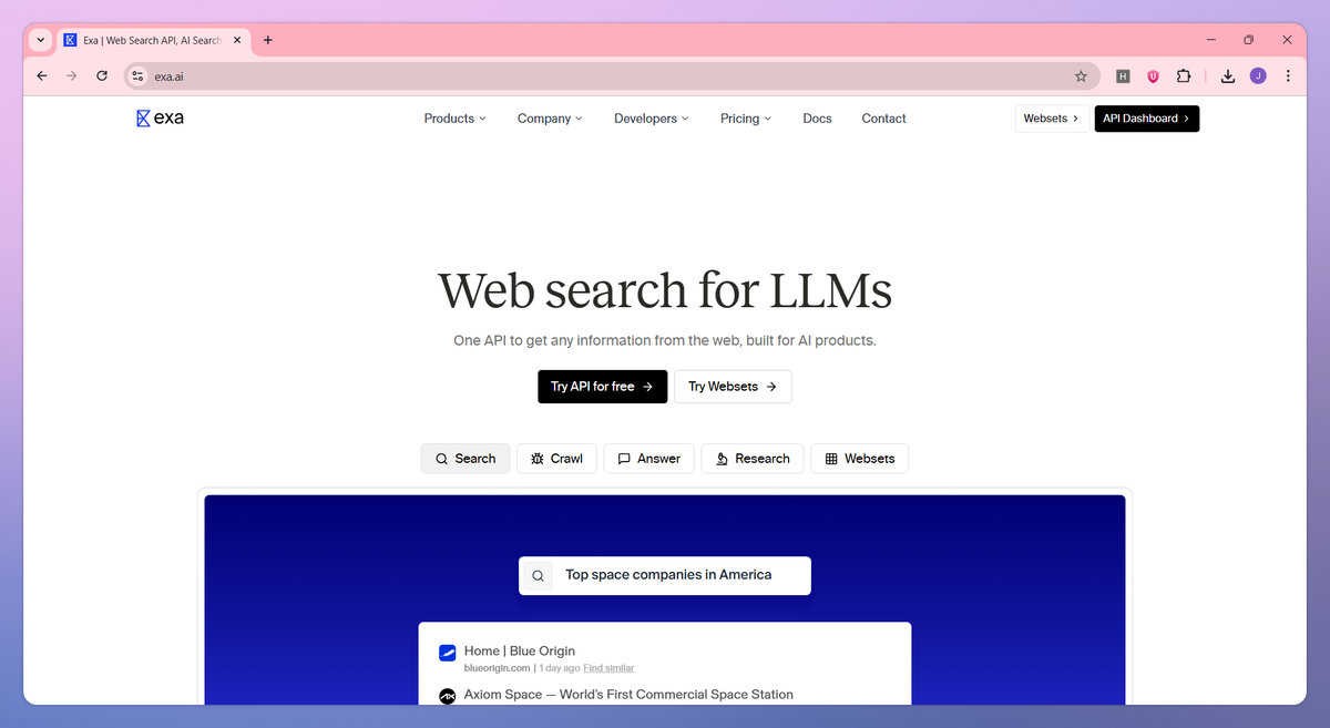 Exa screenshot #1