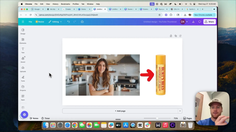 Canva with lip balm