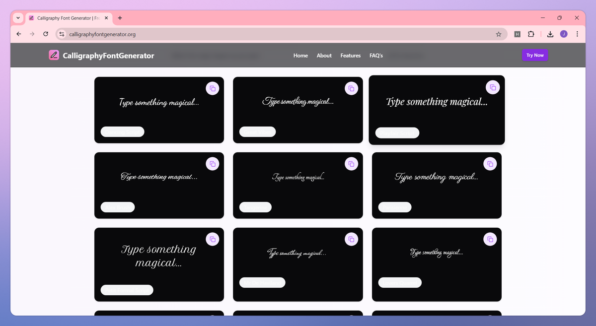 Calligraphy Font Generator screenshot #2
