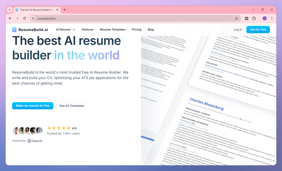 ResumeBuild.ai screenshot #1