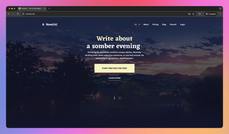NovelAI product screenshot