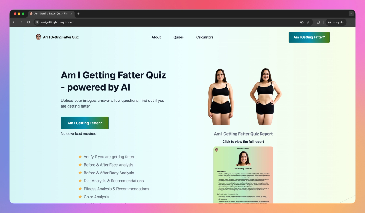 Am I Getting Fatter Quiz screenshot #1