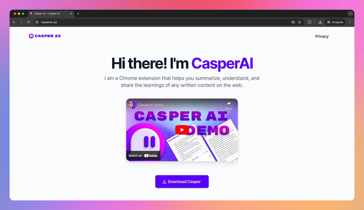 Casper AI screenshot