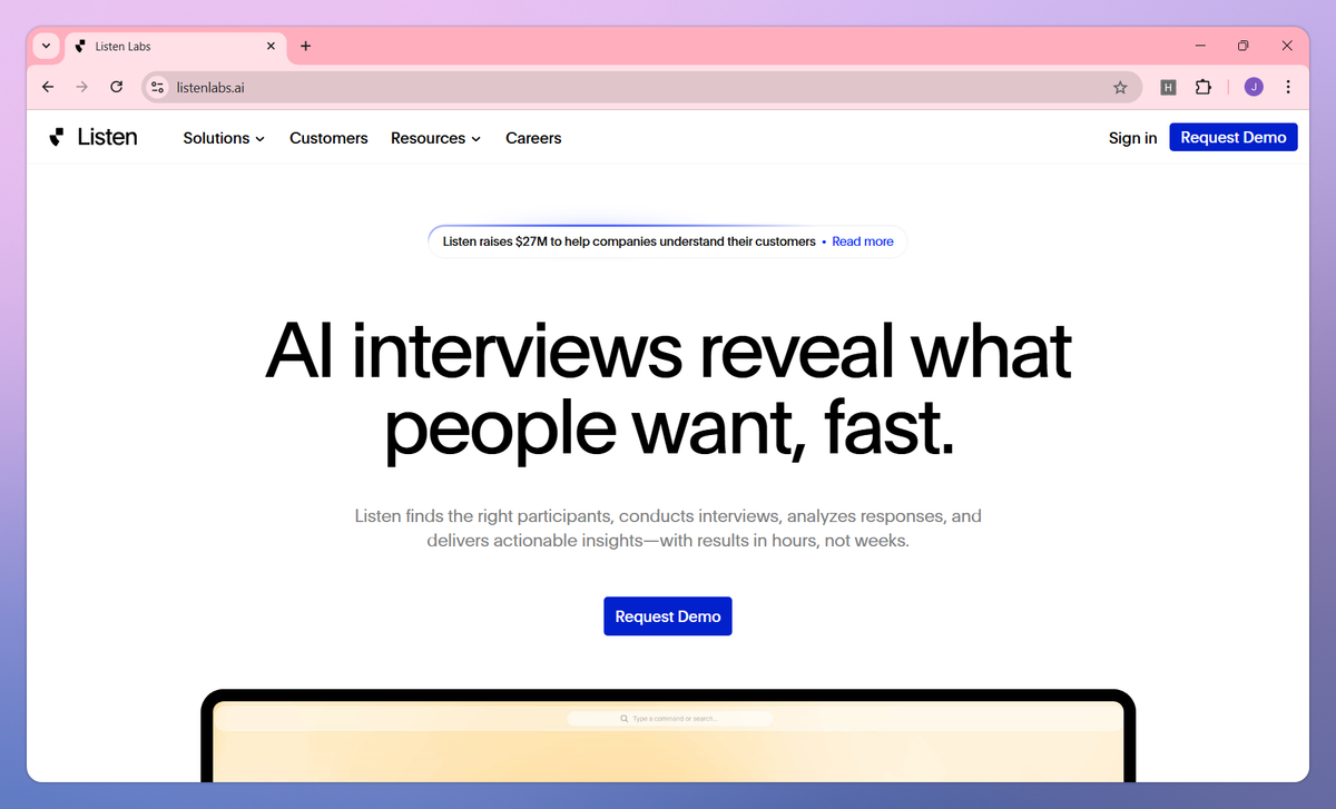 Listen Labs screenshot #1
