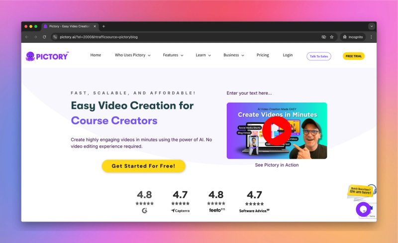 Pictory product screenshot