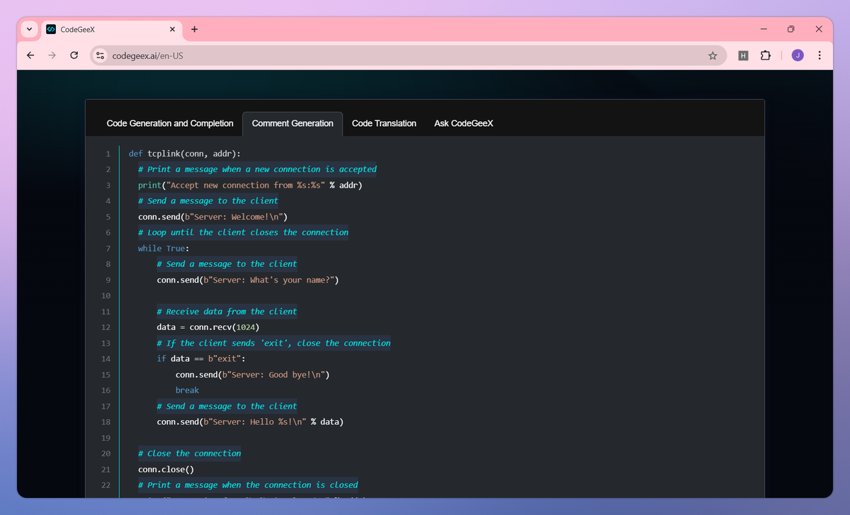CodeGeeX screenshot #3