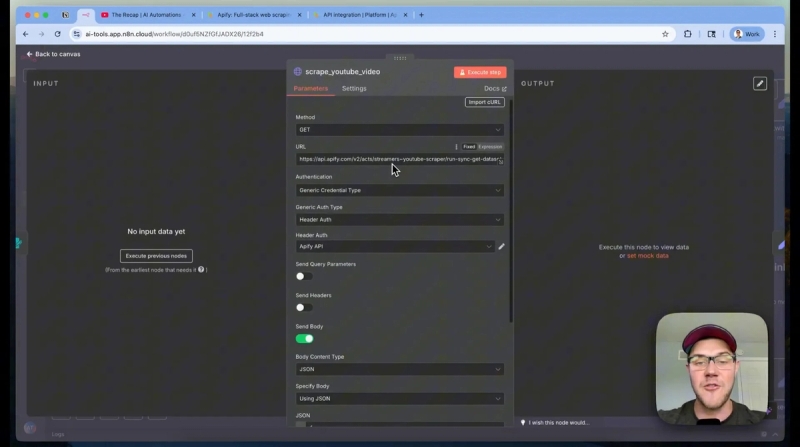 Apify scrape youtube request