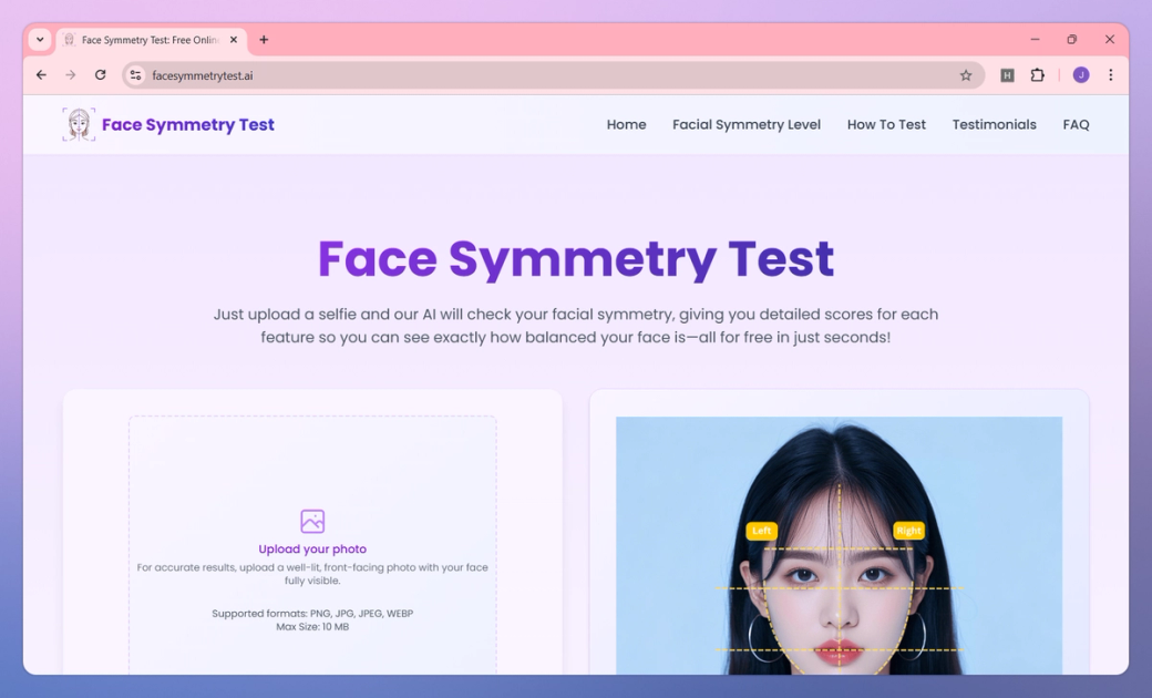 Face Symmetry Test Features, Pricing, and Alternatives | AI Tools