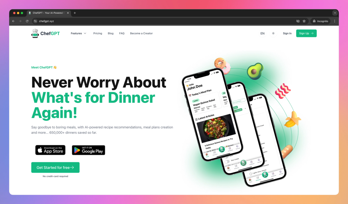 ChefGPT screenshot