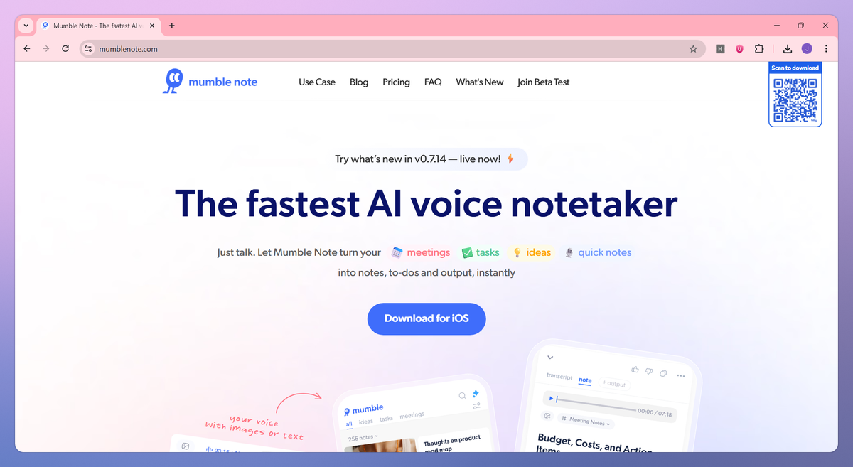 Mumble Note screenshot #1
