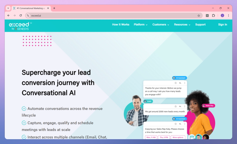 Exceed.ai product screenshot