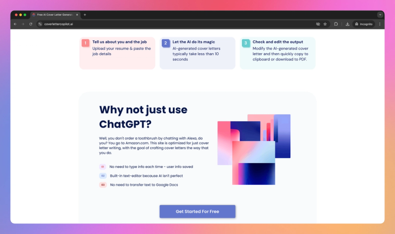 Cover Letter Copilot product screenshot