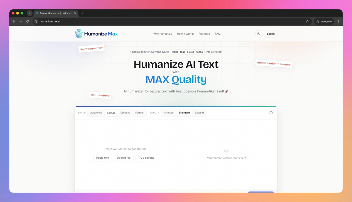 Humanize Max screenshot