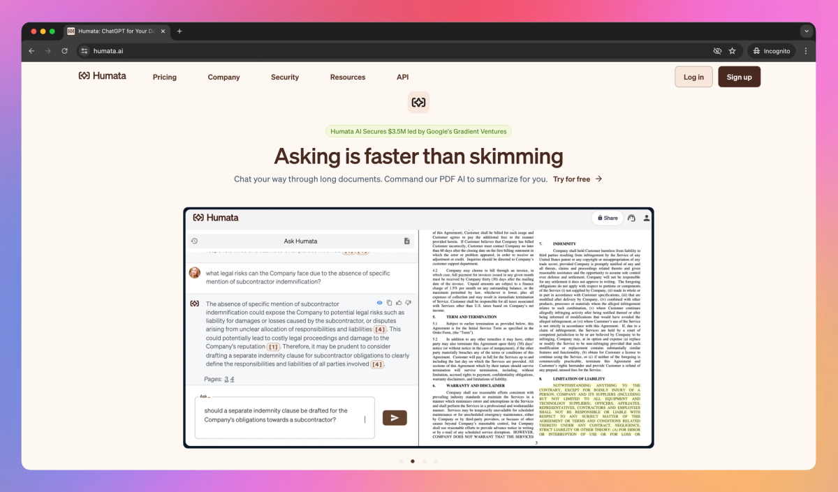 Humata AI screenshot #1