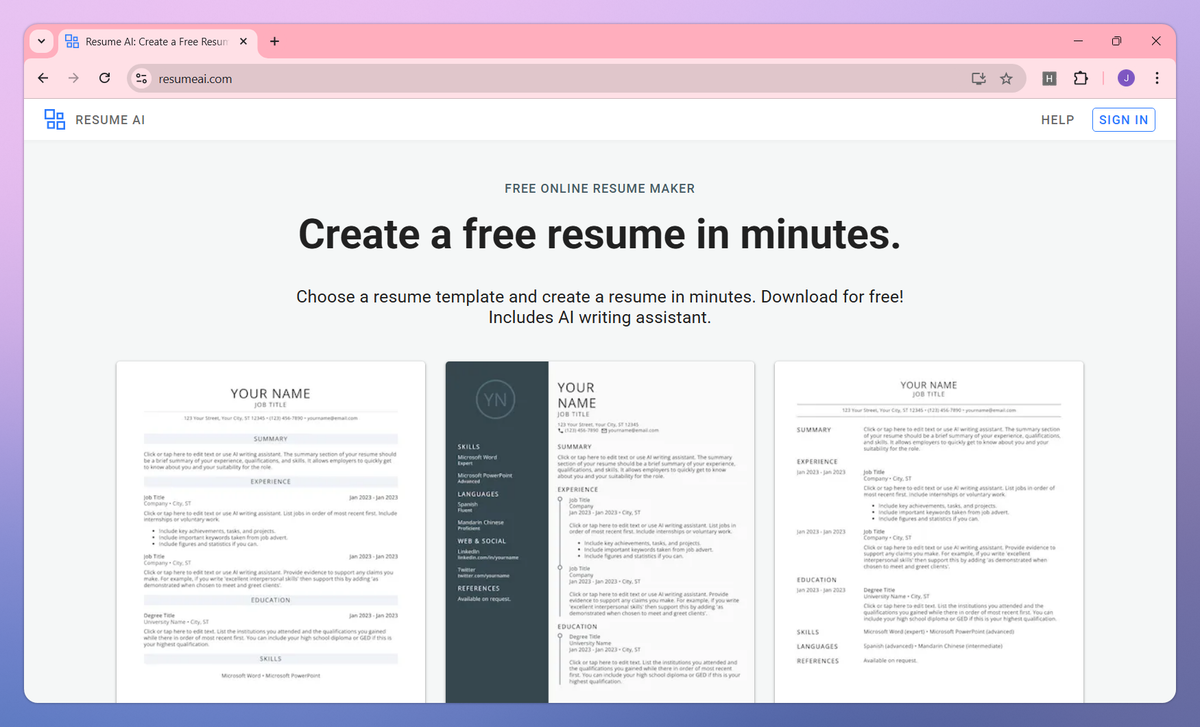 Resume AI screenshot #1