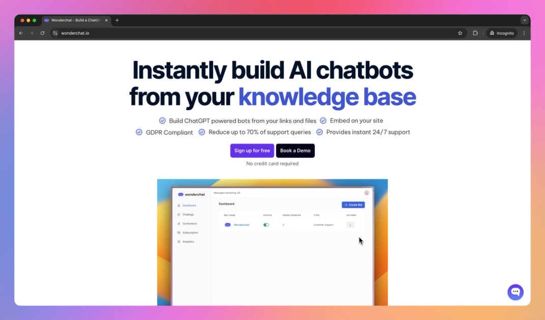 Wonderchat Java Widget Wonderchat Features, Pricing, and Alternatives | AI Tools