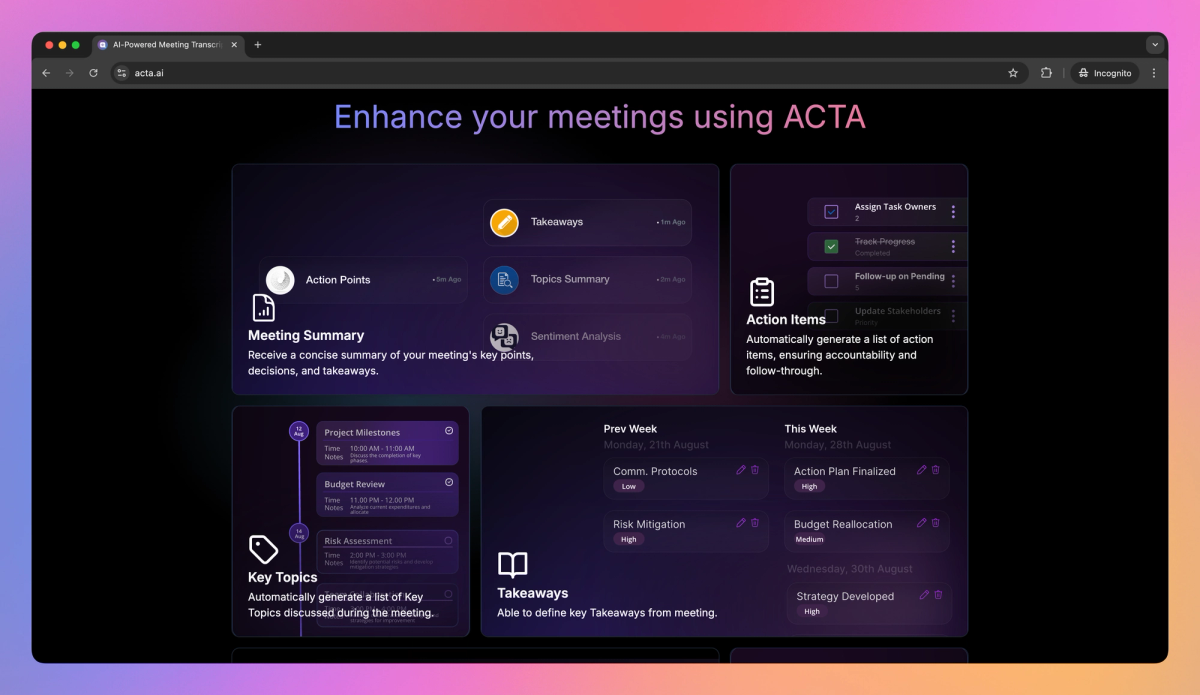 Acta AI screenshot #2